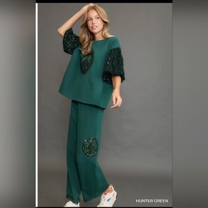 Women's Umgee Green Peace Set Boho Trendy